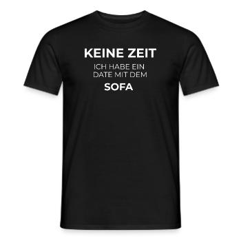 No Time – Date with the Sofa | Funny saying - Men's T-Shirt - black - Front - AI Model Male 178 light (178cm)