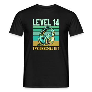 10th Birthday Boy Girl Teenager Level 10 - Men's T-Shirt - black - Front - AI Model Male 178 light (178cm)