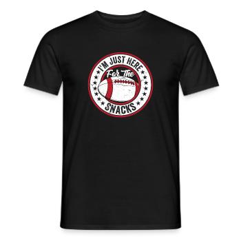 I'm Just Here For The Snacks Season Football Play - Men's T-Shirt - black - Front - AI Model Male 178 light (178cm)