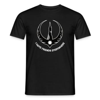 Fou de la Rébellion avec des amis partout - T-shirt homme - noir - Devant - AI Model Male 178 light (178cm)