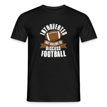 Introverti mais prêt à discuter de la saison de football - T-shirt homme - noir - Devant - AI Model Male 178 light (178cm)