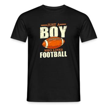 Just A Boy Who Loves Football Player Fan Season - Men's T-Shirt - black - Front - AI Model Male 178 light (178cm)