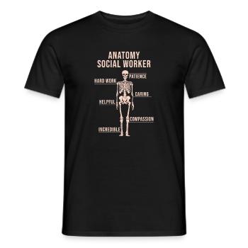 Citation d’assistant social Anatomie Travail social - T-shirt homme - noir - Devant - AI Model Male 178 light (178cm)