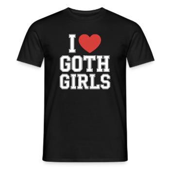 I Heart Goth Girls - Men's T-Shirt - black - Front - AI Model Male 178 light (178cm)