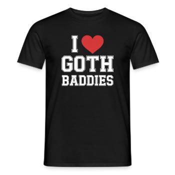 Ich Herz Goth-Bösewichte - Männer T-Shirt - Schwarz - Vorne - AI Model Male 178 light (178cm)