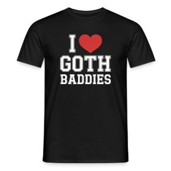 I Love Goth Baddies - Men's T-Shirt - black - Front - AI Model Male 178 light (178cm)