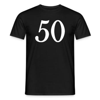50. 50 ANS. 50e ANNIVERSAIRE. ANNIVERSAIRE 50 ANS. - T-shirt homme - noir - Devant - AI Model Male 178 light (178cm)