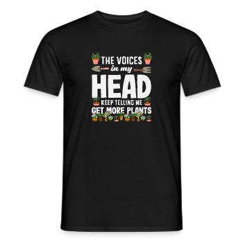 Voix Dans ma tête Plus de plantes Amoureux des plantes - T-shirt homme - noir - Devant - AI Model Male 178 light (178cm)