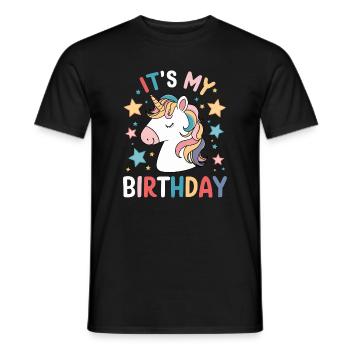 Es ist meine Geburtstags-süße Einhornparty - Männer T-Shirt - Schwarz - Vorne - AI Model Male 178 light (178cm)