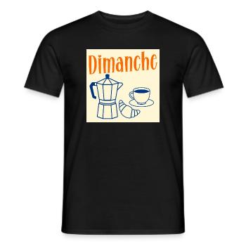 Dimanche Café Croissant - T-shirt homme - noir - Devant - AI Model Male 178 light (178cm)