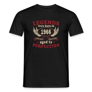 Legend 1966 Birthday Legendary since 1966 - Men's T-Shirt - black - Front - AI Model Male 178 light (178cm)