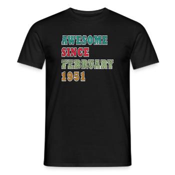 Février 1951 - Février 1951 Anniversaire Février 1951 - T-shirt homme - noir - Devant - AI Model Male 178 light (178cm)