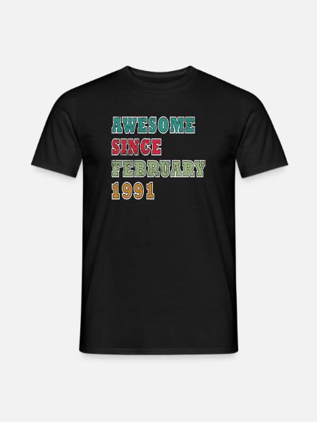 February 1991 Birthday Gift - Men's T-Shirt - black