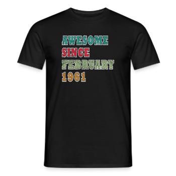 Février 1961 anniversaire Février 1961 Février - T-shirt homme - noir - Devant - AI Model Male 178 light (178cm)