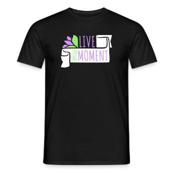 Live In The Moment Achtsamkeit Präsenz Bewusstsein - Männer T-Shirt - Schwarz - Vorne - AI Model Male 178 light (178cm)