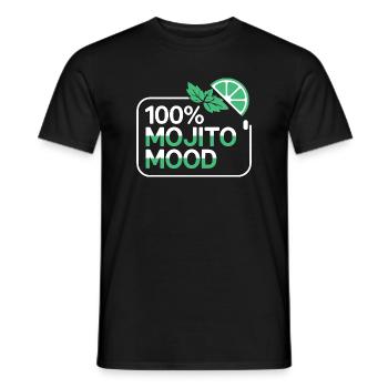 100% Mojito Mood Summer Cocktail Party Lime Mint - Men's T-Shirt - black - Front - AI Model Male 178 light (178cm)