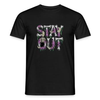  Stay Out Skelett Knochen Horror Spruch Grusel - Männer T-Shirt - Schwarz - Vorne - AI Model Male 178 light (178cm)