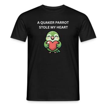 Quäker-Papagei stahl mein Herz – Süßer Mönch-Wellensittich - Männer T-Shirt - Schwarz - Vorne - AI Model Male 178 light (178cm)