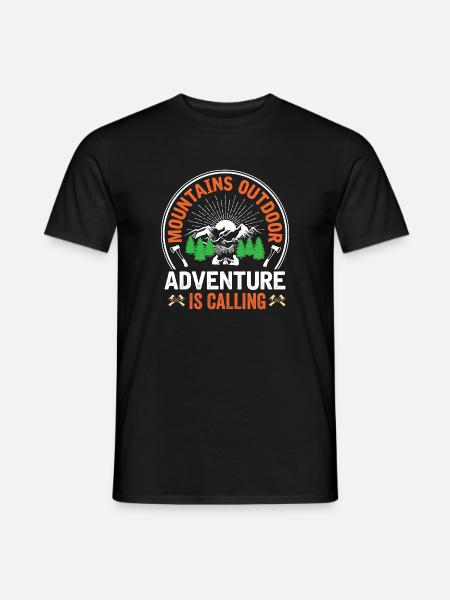 Mountains - Adventure is Calling - Men's T-Shirt - black