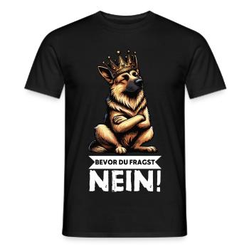 Avant que vous ne demandiez aux bergers bergers allemands - T-shirt homme - noir - Devant - AI Model Male 178 light (178cm)