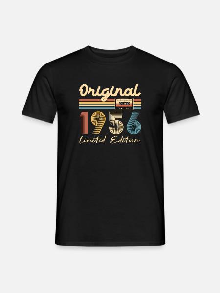 Anniversaire 70 Ans Original 1956 Cadeau Fête - T-shirt homme - noir
