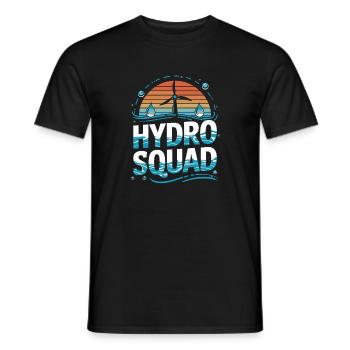 Hydro Squad Renewable Energy Hydropower - Men's T-Shirt - black - Front - AI Model Male 178 light (178cm)