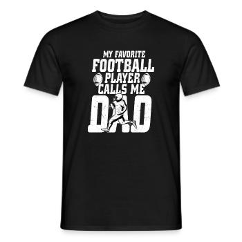 Mon joueur de football préféré m’appelle Papa joueur - T-shirt homme - noir - Devant - AI Model Male 178 light (178cm)