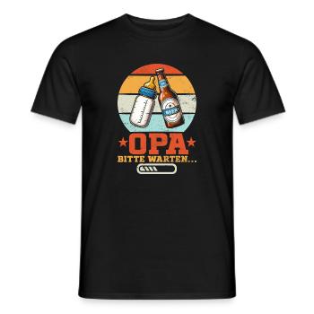 Opa Bitte Warten Baby Großvater Pops Großeltern - Männer T-Shirt - Schwarz - Vorne - AI Model Male 178 light (178cm)
