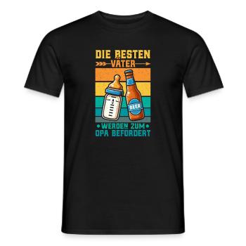 The best fathers are promoted to grandpa - Men's T-Shirt - black - Front - AI Model Male 178 light (178cm)