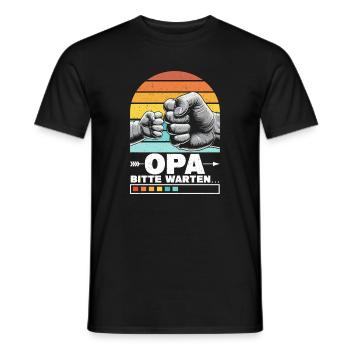 Opa Bitte Warten Baby Großvater Pops Großeltern - Männer T-Shirt - Schwarz - Vorne - AI Model Male 178 light (178cm)