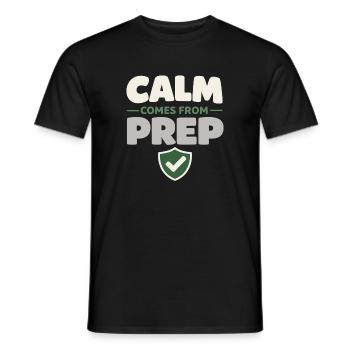 Le calme l’emporte sur la panique, le mode de vie, - T-shirt homme - noir - Devant - AI Model Male 178 light (178cm)