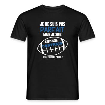 Supporter Castres Rugby Humour - T-shirt homme - noir - Devant - AI Model Male 178 light (178cm)