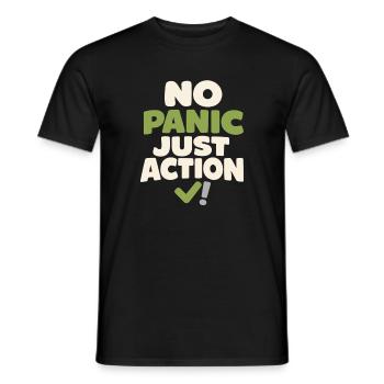Le calme l’emporte sur la panique, le mode de vie, - T-shirt homme - noir - Devant - AI Model Male 178 light (178cm)