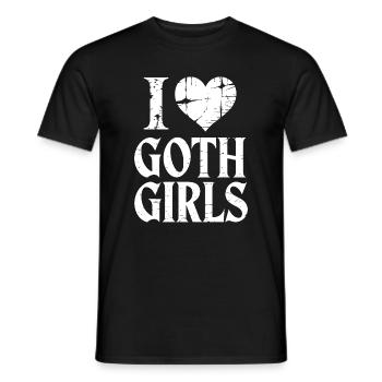 Ich liebe Goth Girls - Männer T-Shirt - Schwarz - Vorne - AI Model Male 178 light (178cm)