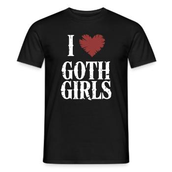I Heart Goth Girls - Men's T-Shirt - black - Front - AI Model Male 178 light (178cm)