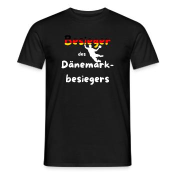 Vainqueur du DanemarkBattant Championnat d’Europe de handball 2026 - T-shirt homme - noir - Devant - AI Model Male 178 light (178cm)