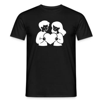 Couple amoureux dans le cœur amoureux - T-shirt homme - noir - Devant - AI Model Male 178 light (178cm)