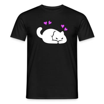 Katze Liebe - Männer T-Shirt - Schwarz - Vorne - AI Model Male 178 light (178cm)