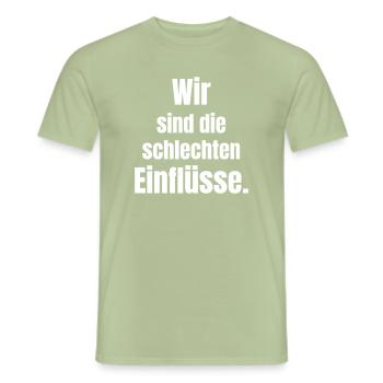 Nous sommes les mauvaises influences - T-shirt homme - vert sauge - Devant - AI Model Male 178 light (178cm)
