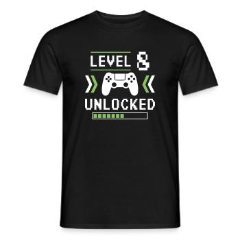 8. Geburtstag Gamer Level 8 - Männer T-Shirt - Schwarz - Vorne - AI Model Male 178 light (178cm)