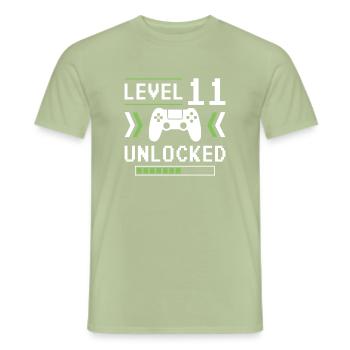 Niveau 11 - T-shirt homme - vert sauge - Devant - AI Model Male 178 light (178cm)