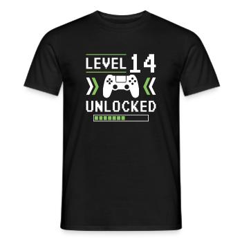 14e anniversaire Jeune Gamer Niveau 14 ans - T-shirt homme - noir - Devant - AI Model Male 178 light (178cm)