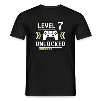 Level 7 freigeschaltet - Männer T-Shirt - Schwarz - Vorne - AI Model Male 178 light (178cm)