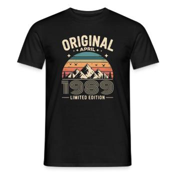 février 1989 – Légende des sommets et montagnes - T-shirt homme - noir - Devant - AI Model Male 178 light (178cm)