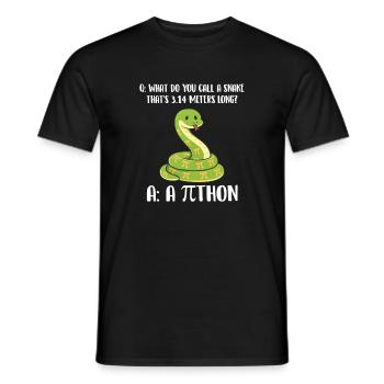 Schlange, 3,14 Meter lang, Pi-Tag-Python-Witz - Männer T-Shirt - Schwarz - Vorne - AI Model Male 178 light (178cm)
