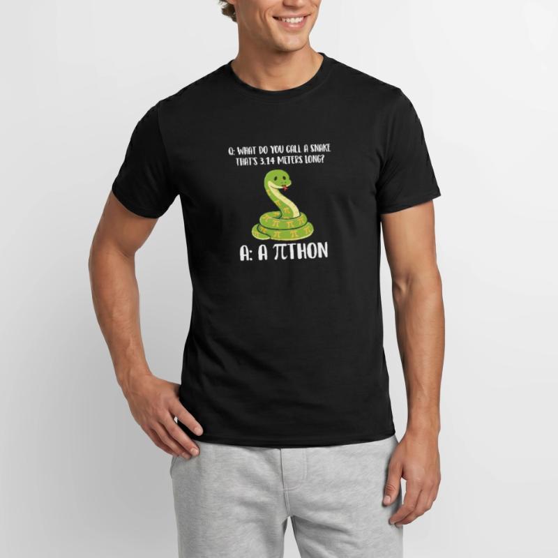 Blague sur le python de Pi Day de 3,14 mètres de long T-shirt homme