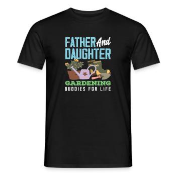 Jardin de jardinage père-fille - T-shirt homme - noir - Devant - AI Model Male 178 light (178cm)