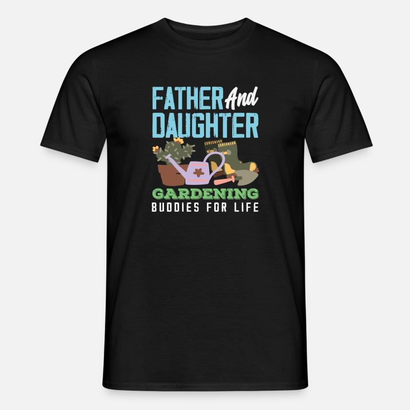 Vater-tochter-gartenarbeit Garten - Männer T-Shirt - Schwarz