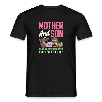 Mère Fils Jardinage Jardinage Amoureux des plantes - T-shirt homme - noir - Devant - AI Model Male 178 light (178cm)