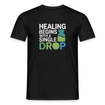 Homeopathy Healing Begins Single Drop Professional - Men's T-Shirt - black - Front - AI Model Male 178 light (178cm)